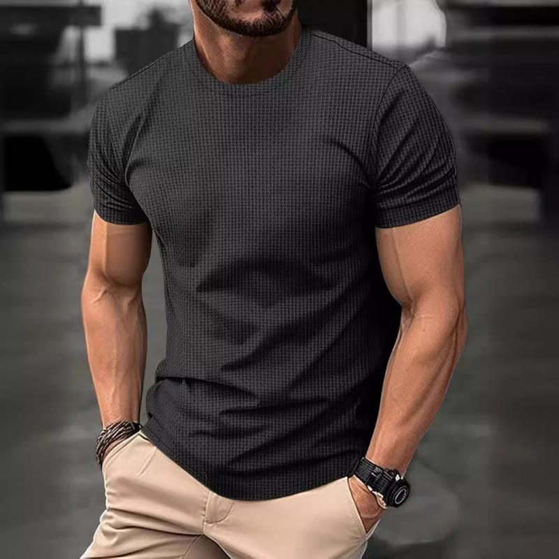 Herr T-shirt – Slim Fit – Kort ärm – Andningsbar stretch – Minimalistisk stil