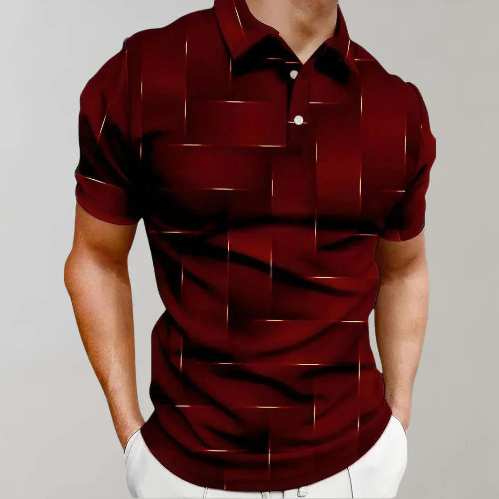 Herr Pikétröja – Slim Fit – Mjuk Stickad – Kort Ärm – Klassisk Krage