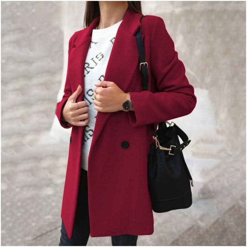 Kvinnors kappa - Klassisk skräddarsydd design - Mellanlång med fickor - Elegant stil
