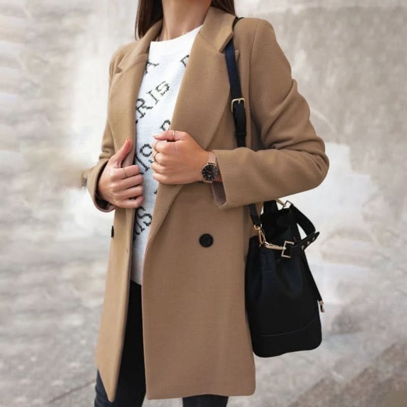 Kvinnors kappa - Klassisk skräddarsydd design - Mellanlång med fickor - Elegant stil