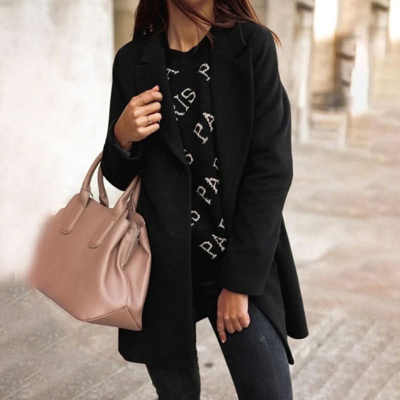 Kvinnors kappa - Klassisk skräddarsydd design - Mellanlång med fickor - Elegant stil