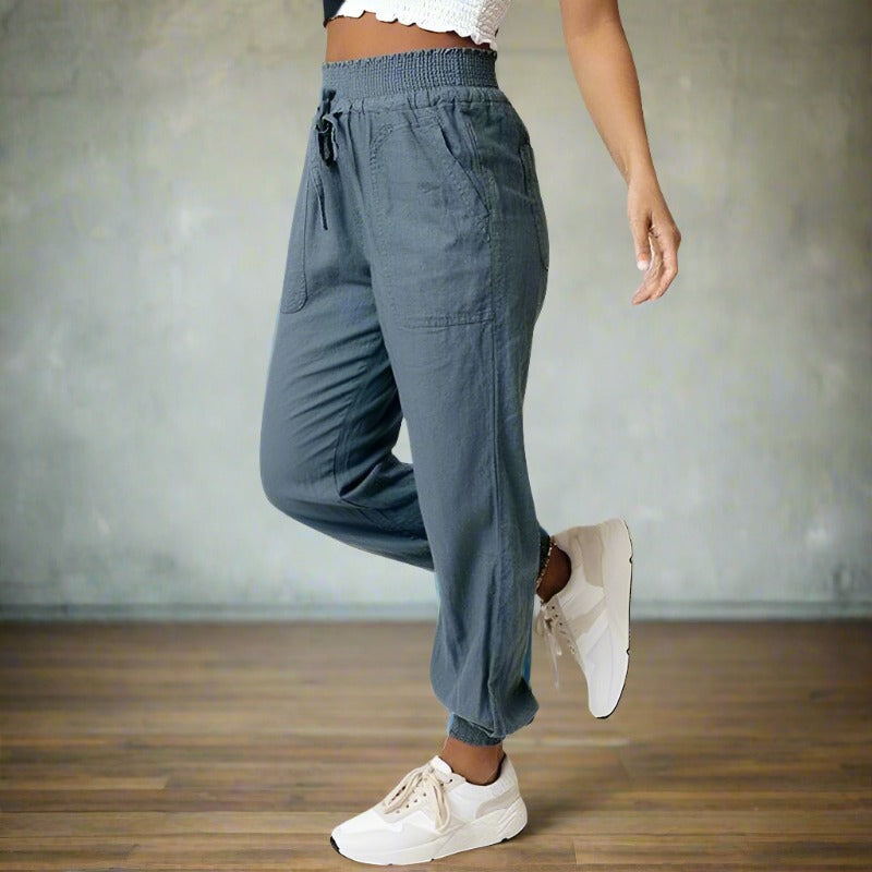 Dambyxor - Joggers - Avslappnad Passform - Dragsko Midja - Elastiska Muddar - Fickor