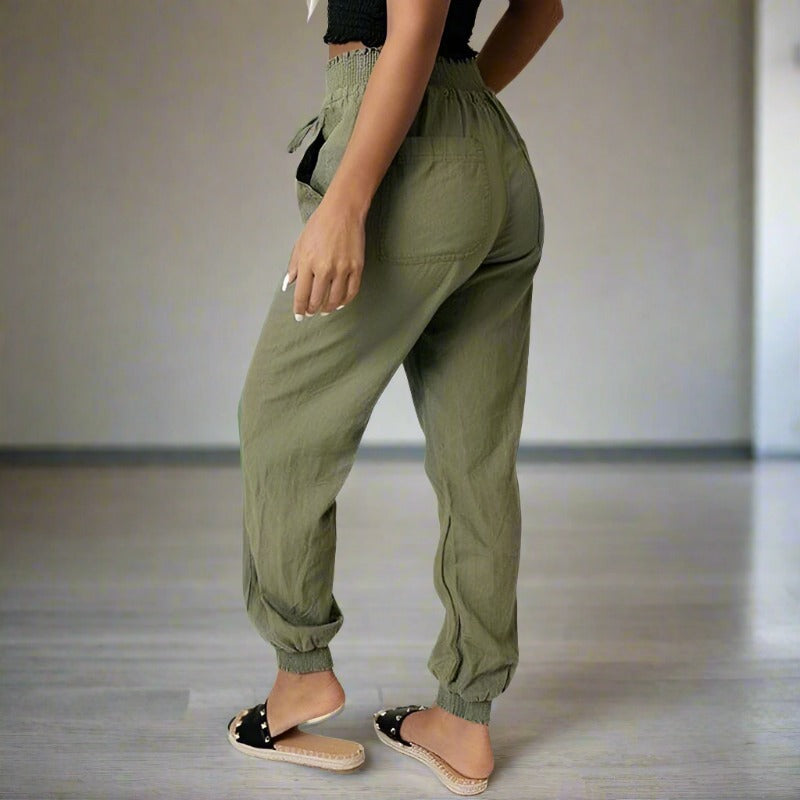 Dambyxor - Joggers - Avslappnad Passform - Dragsko Midja - Elastiska Muddar - Fickor