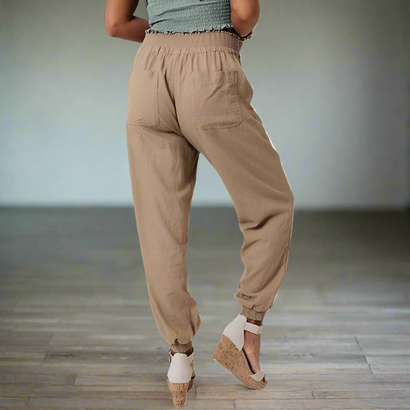 Dambyxor - Joggers - Avslappnad Passform - Dragsko Midja - Elastiska Muddar - Fickor