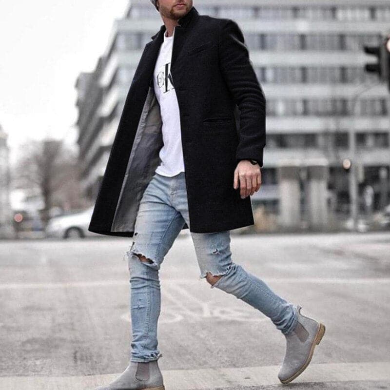 Herr Ullrock - Slim Fit - Lång Enkelknäppt - Klassisk Elegant Ytterplagg