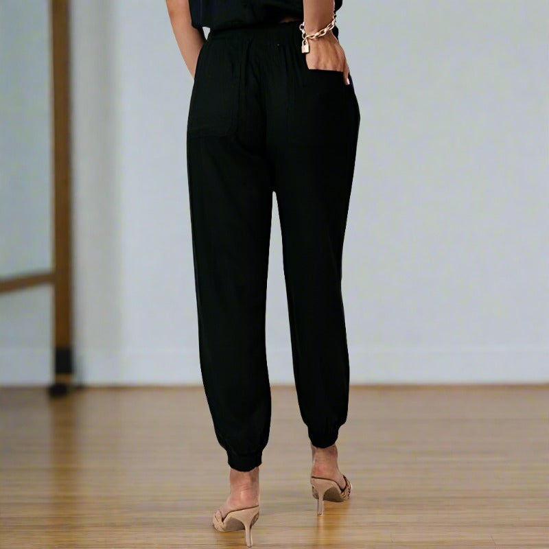 Dambyxor - Joggers - Avslappnad Passform - Dragsko Midja - Elastiska Muddar - Fickor