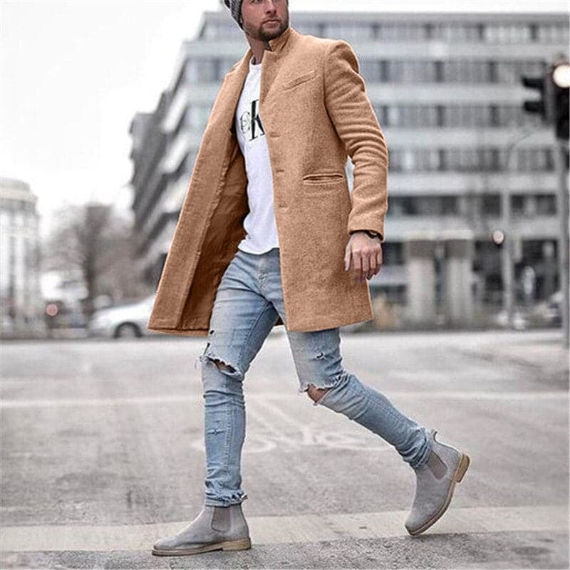 Herr Ullrock - Slim Fit - Lång Enkelknäppt - Klassisk Elegant Ytterplagg