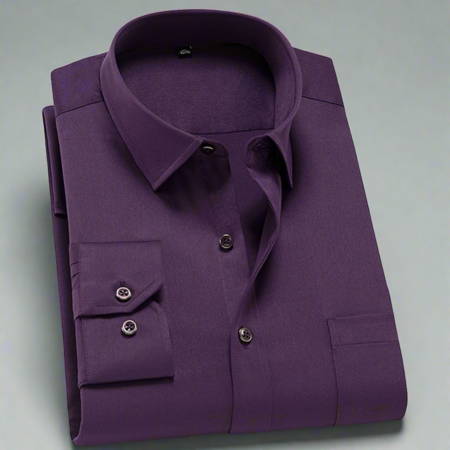 Herr Skjorta - Stretchtyg - Slim Fit - Långärmad Formell Businessstil