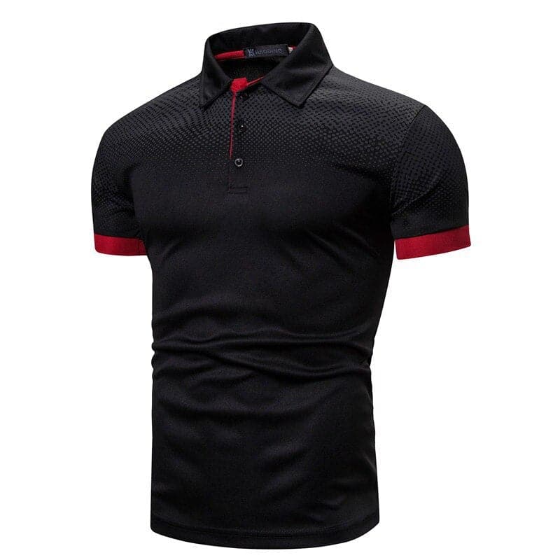 Herr Pikétröja - Slim Fit - Kort Ärmdesign - Modern Gradient Mönster