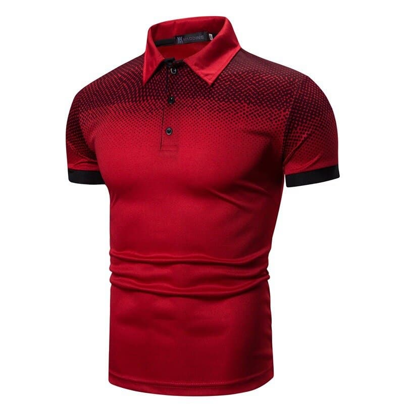 Herr Pikétröja - Slim Fit - Kort Ärmdesign - Modern Gradient Mönster