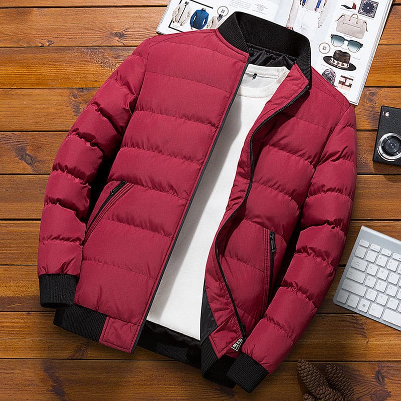 Herr Pufferjacka - Vindtät och Vadderad - Lättviktsdesign med Dragkedja