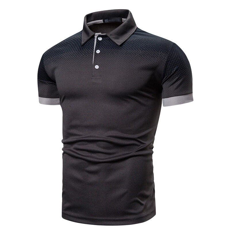 Herr Pikétröja - Slim Fit - Kort Ärmdesign - Modern Gradient Mönster