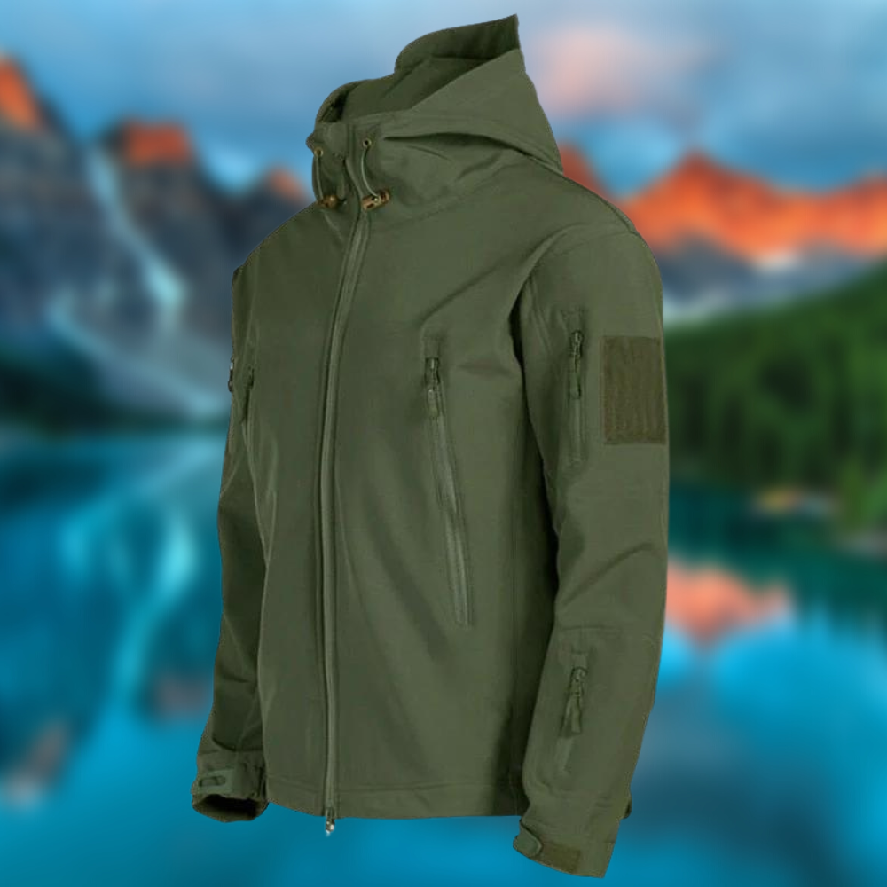 Herr Tactical Jacka - Vind- och Vattenavvisande - Flera Fickor - Justerbar Huva