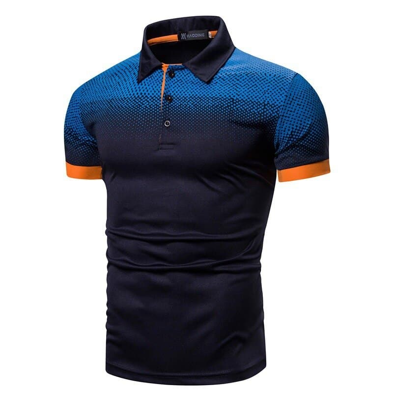 Herr Pikétröja - Slim Fit - Kort Ärmdesign - Modern Gradient Mönster