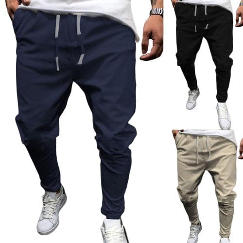 Herr Joggerbyxor - Avsmalnande Passform - Justerbar Dragsko - Mjukt Stretchmaterial