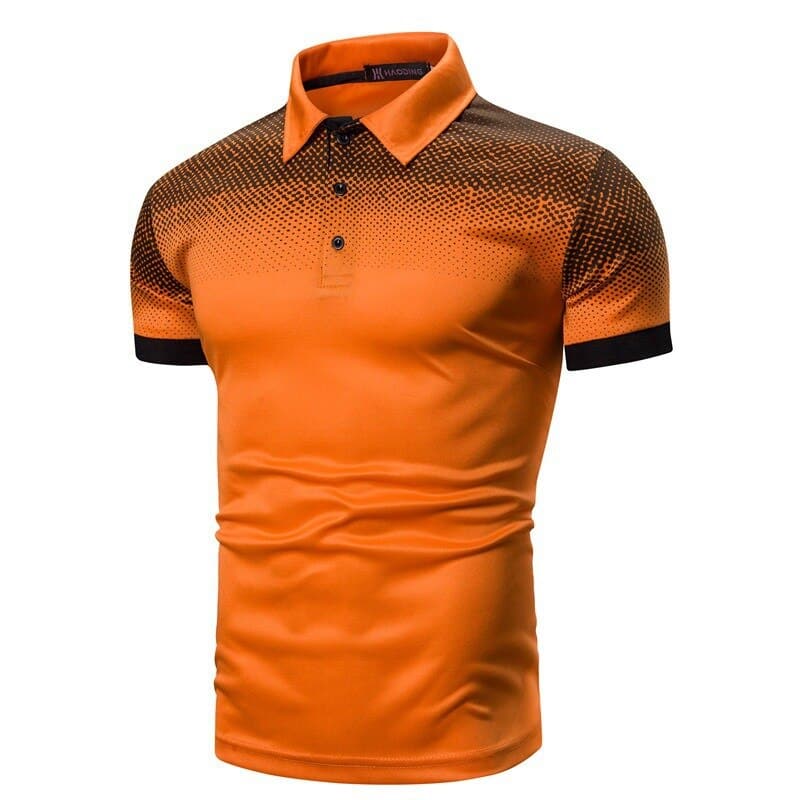 Herr Pikétröja - Slim Fit - Kort Ärmdesign - Modern Gradient Mönster