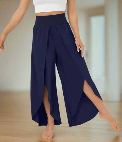 Dam Vida Byxor - Omlott Design - Hög Midja - Elastisk Komfort - Bohemisk Stil