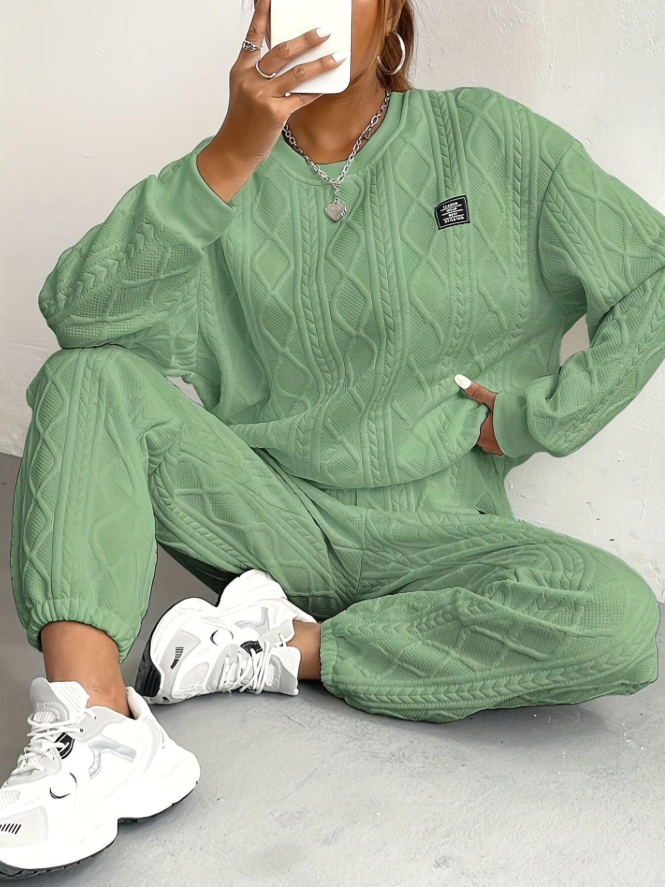 Dam Lounge Set – Avslappnad Passform – Fullängd – Kabelstickad