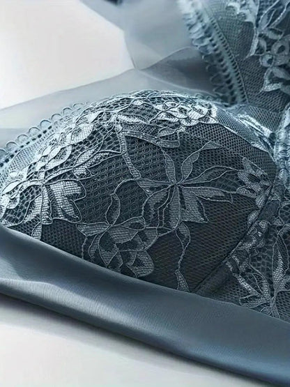 Dam Bh – Sömlös Design – Full Täckning – Spetsdetaljer – Vadderingsfri Komfort