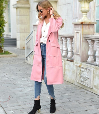 Damkappa – Skräddad Passform – Dubbbröst – Ullmix – Knälång