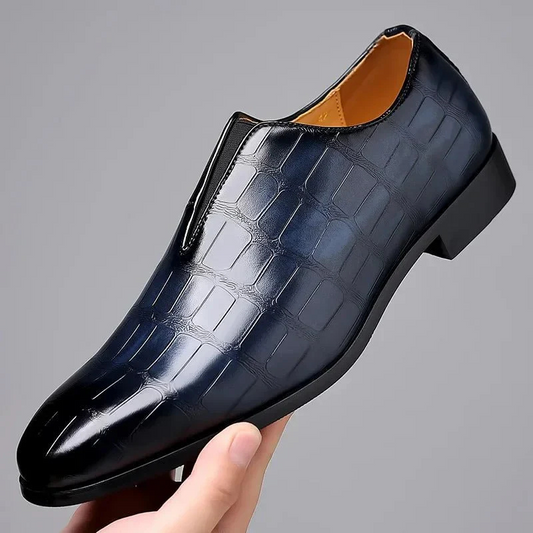 Herrar loafers – Glansig finish – Krokodilmönster