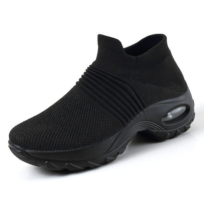 Dam Sneakers – Andningsbar Stickad – Luftkuddsula – Slip-On Bekväm Passform