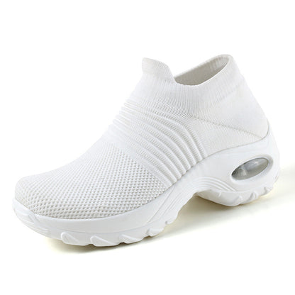 Dam Sneakers – Andningsbar Stickad – Luftkuddsula – Slip-On Bekväm Passform