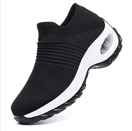 Dam Sneakers – Andningsbar Stickad – Luftkuddsula – Slip-On Bekväm Passform