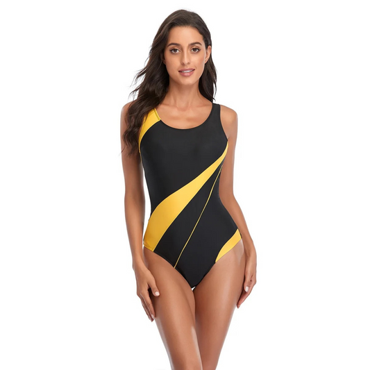 Dam Baddräkt – Ett Stycke – Racerback – Stretchmaterial – Öppen Rygg – Sportig Passform