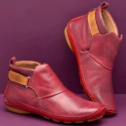 Dam Boots – Figurnära Passform – Mjuk Läderlook – Elastisk Slip-on – Flexibel Sula