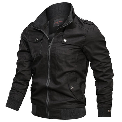 Herrjacka – Slim Fit – Andningsbart Tyg – Ståkrage – Dragkedja – Ribbad Kant