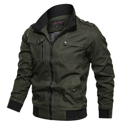 Herrjacka – Slim Fit – Andningsbart Tyg – Ståkrage – Dragkedja – Ribbad Kant