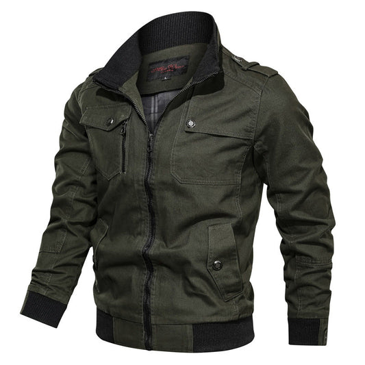 Herrjacka – Slim Fit – Andningsbart Tyg – Ståkrage – Dragkedja – Ribbad Kant