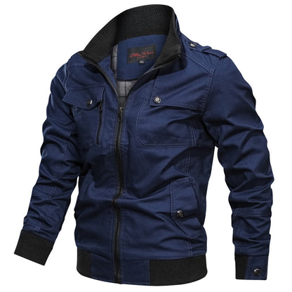 Herrjacka – Slim Fit – Andningsbart Tyg – Ståkrage – Dragkedja – Ribbad Kant