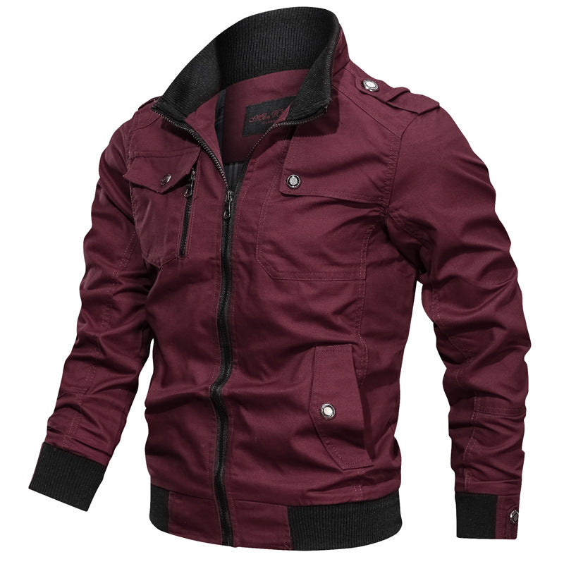 Herrjacka – Slim Fit – Andningsbart Tyg – Ståkrage – Dragkedja – Ribbad Kant