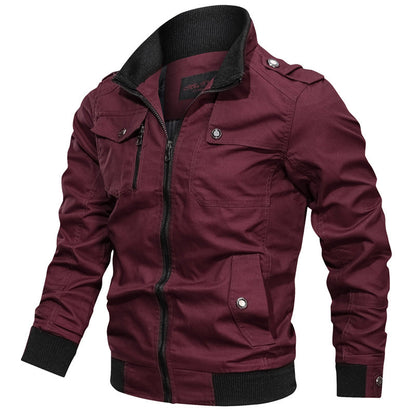 Herrjacka – Slim Fit – Andningsbart Tyg – Ståkrage – Dragkedja – Ribbad Kant