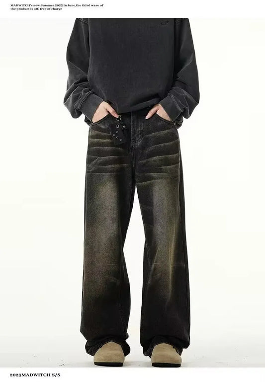 Herr Jeans – Extra Baggy Passform – Vintage Washed Denim – Avslappnad Streetwear
