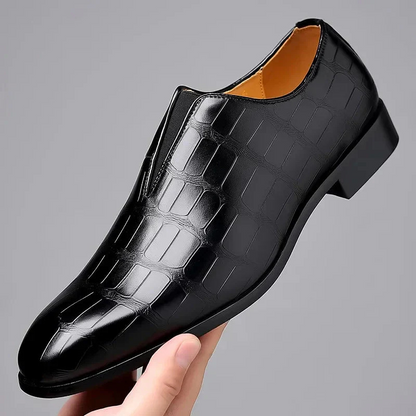 Herrar loafers – Glansig finish – Krokodilmönster