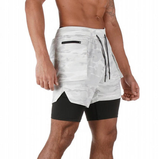 Herrshorts – Dubbellagerdesign – Kompression inre – Mitten av lår