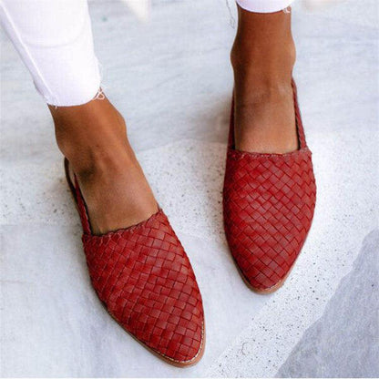Dam Slip-in Ballerinaskor – Andningsbar Vävstruktur – Pointed Toe – Elegant Passform