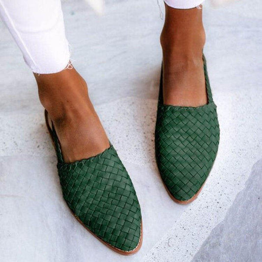 Dam Slip-in Ballerinaskor – Andningsbar Vävstruktur – Pointed Toe – Elegant Passform