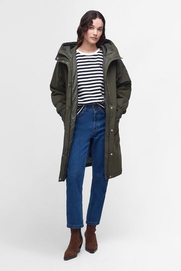 Damjacka med huva – Oversize passform – V-ringning – Fickor med knappar