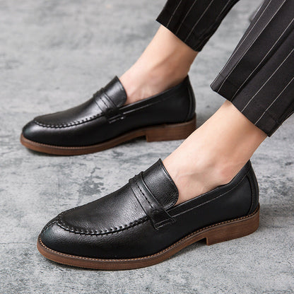 Herrloafers – Äkta Läder – Slip-On – Klassisk Pennyrem – Bekväm Passform