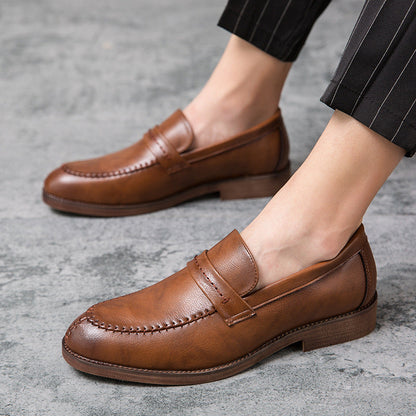 Herrloafers – Äkta Läder – Slip-On – Klassisk Pennyrem – Bekväm Passform