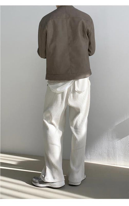 Herrbyxor – Corduroy – Avslappnad Passform – Taperade Ben – Fullängd Casualmodell