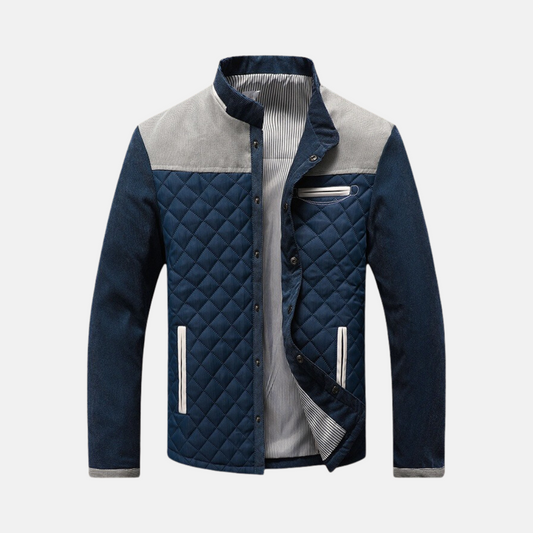 Herrjacka – Slim Fit – Quiltad Design – Hybridtextur – Ståkrage – Tryckknappar