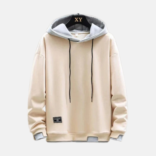Herrhoodie – Oversize Passform – Dubbellager Huvud – Ribbad Kant & Dragsko