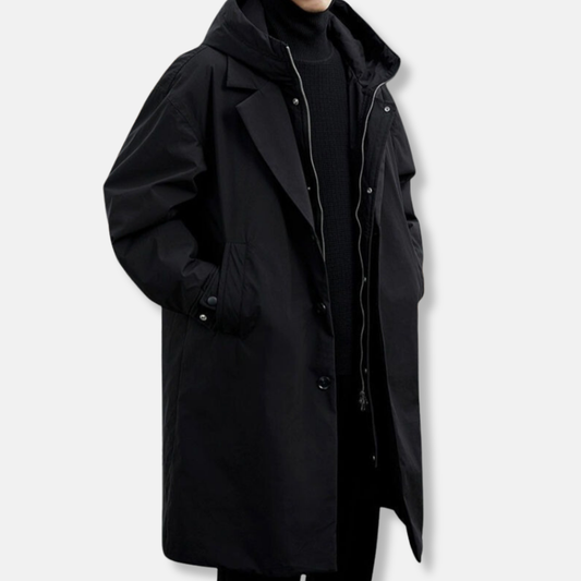 Herr Parkas Rock – Oversize Passform – Huva – Vattentålig – Lagerlös Design