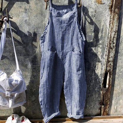 Dam Jumpsuit – Avslappnad Passform – Vida Ben – Axelband – Naturliga Fibrer