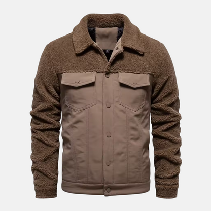 Herrjacka – Regular Fit – Hybriddesign med Ullblandning – Knäppning Fram – Fickor med Lock